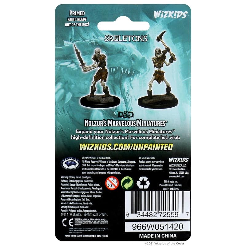 WizKids D&D Nolzur’s Marvelous Miniatures: Wave 1 Skeletons — Unpainted & Pre-Primed