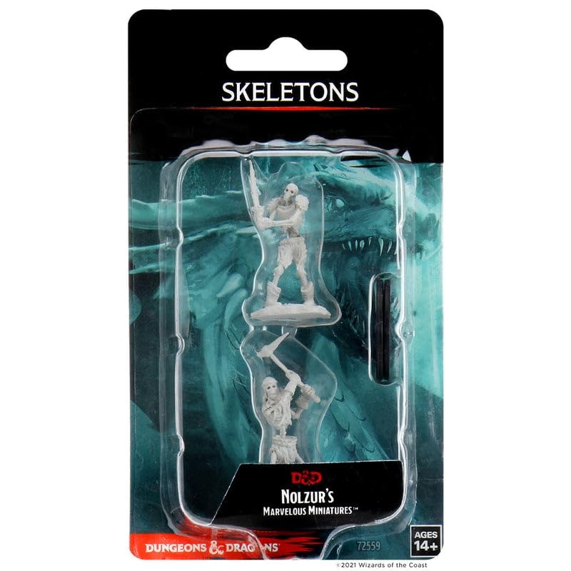 WizKids D&D Nolzur’s Marvelous Miniatures: Wave 1 Skeletons — Unpainted & Pre-Primed
