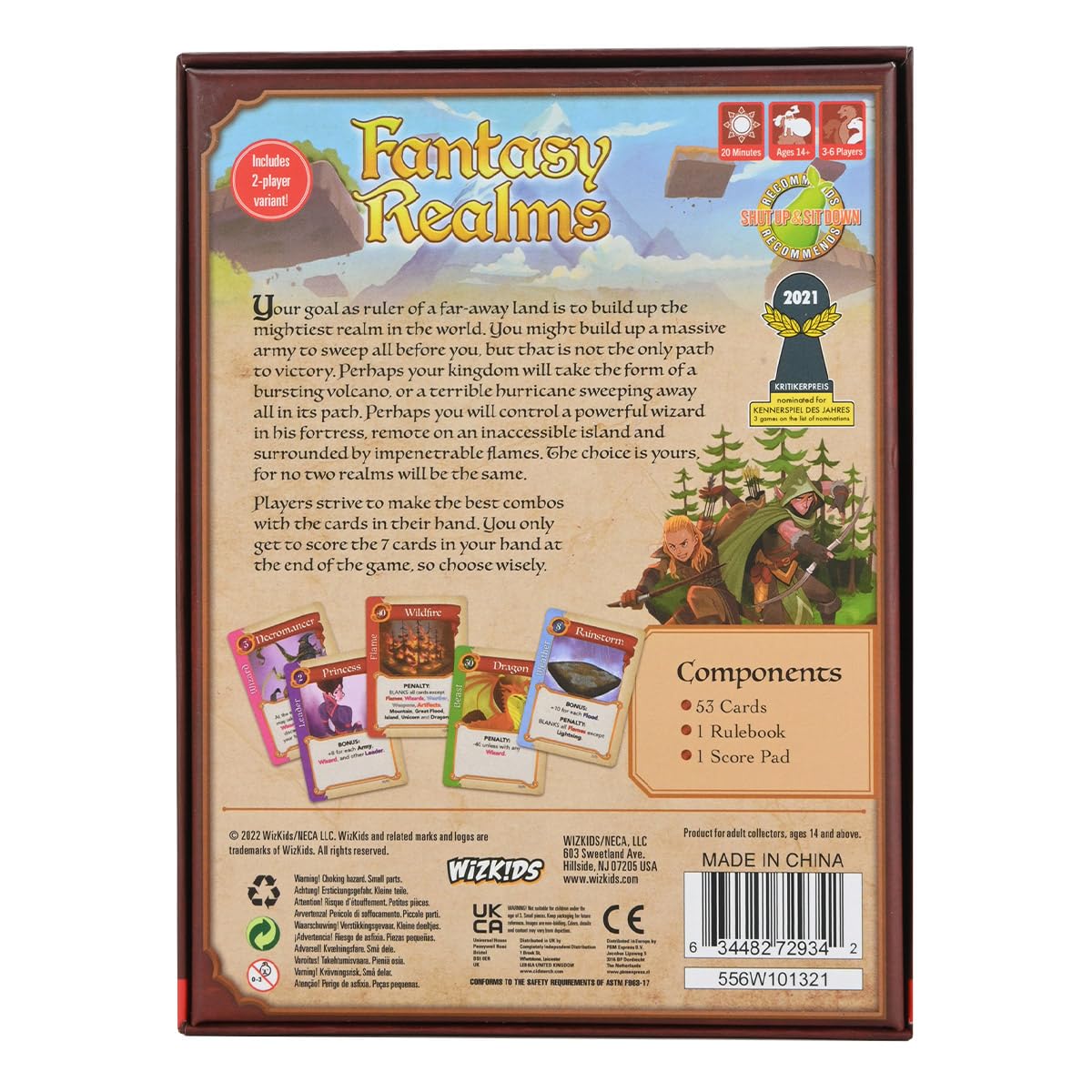 WizKids Fantasy Realms Board Game – Fast-Paced Card Strategy with Endless Combos