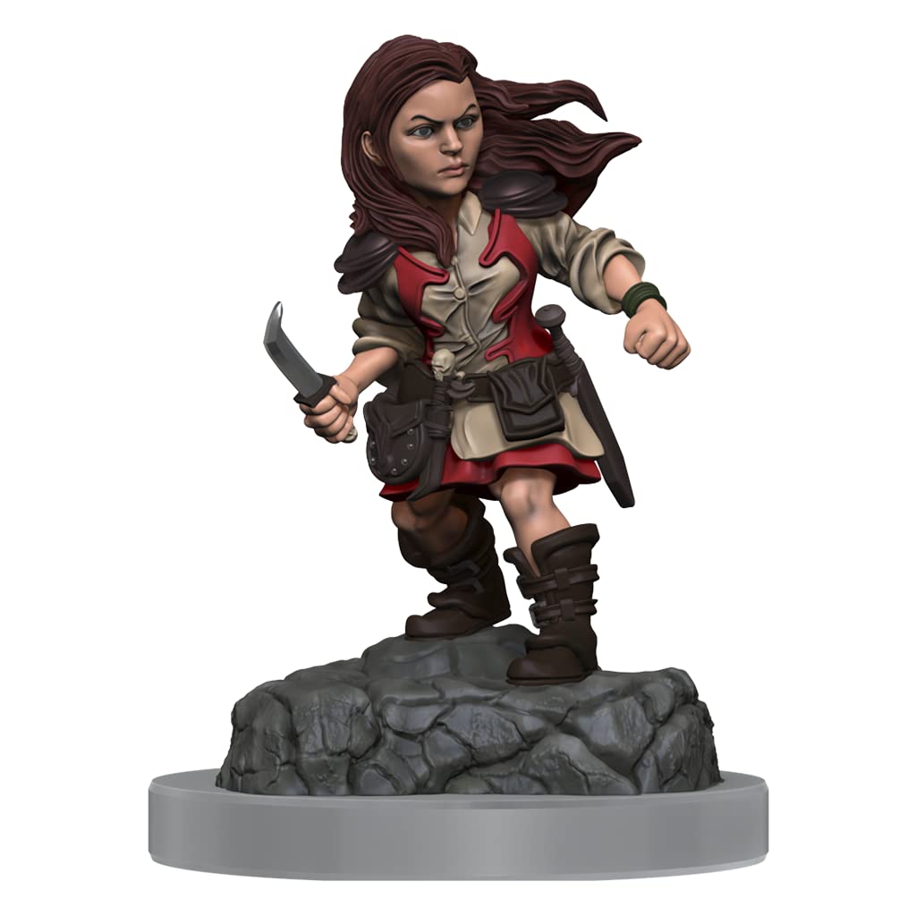 WizKids Nolzur's Halfling Rogue Female Miniature – Ready-to-Paint D&D Figure
