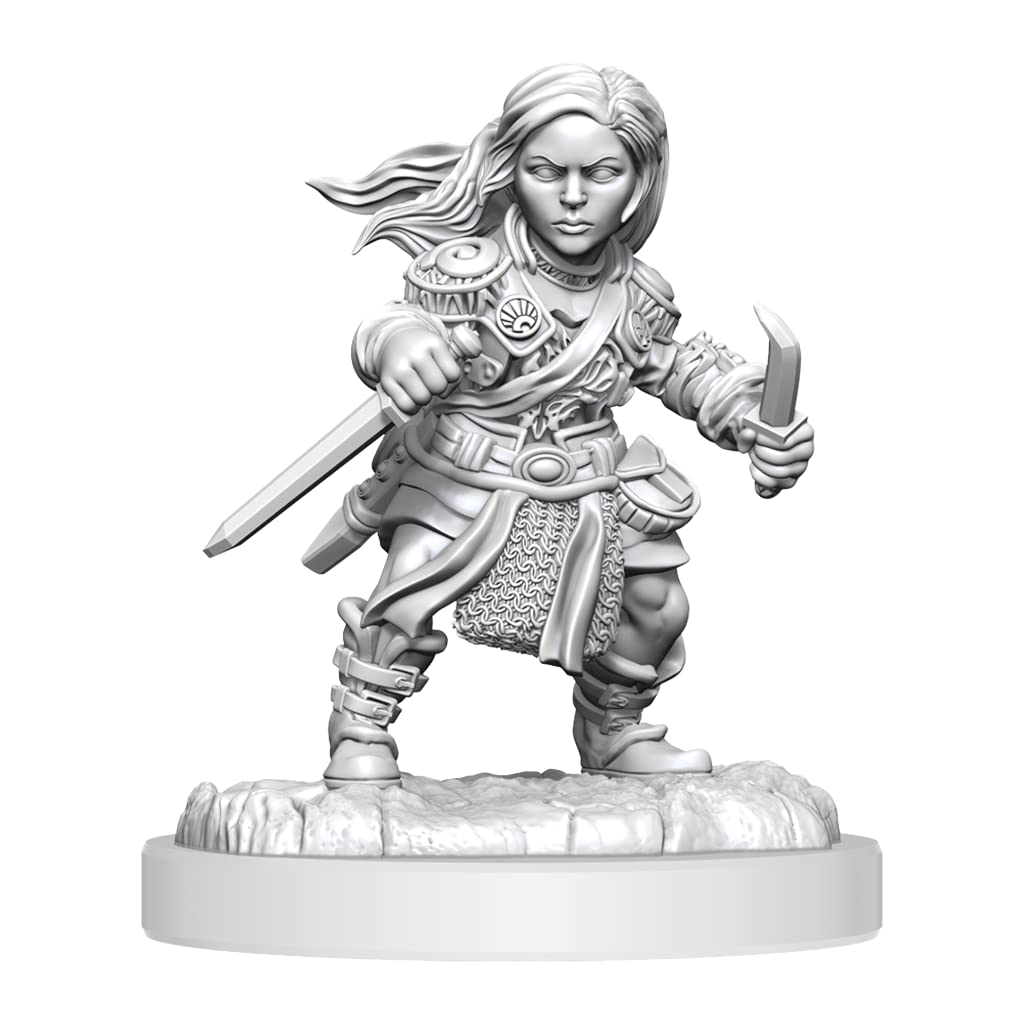 WizKids Nolzur's Halfling Rogue Female Miniature – Ready-to-Paint D&D Figure