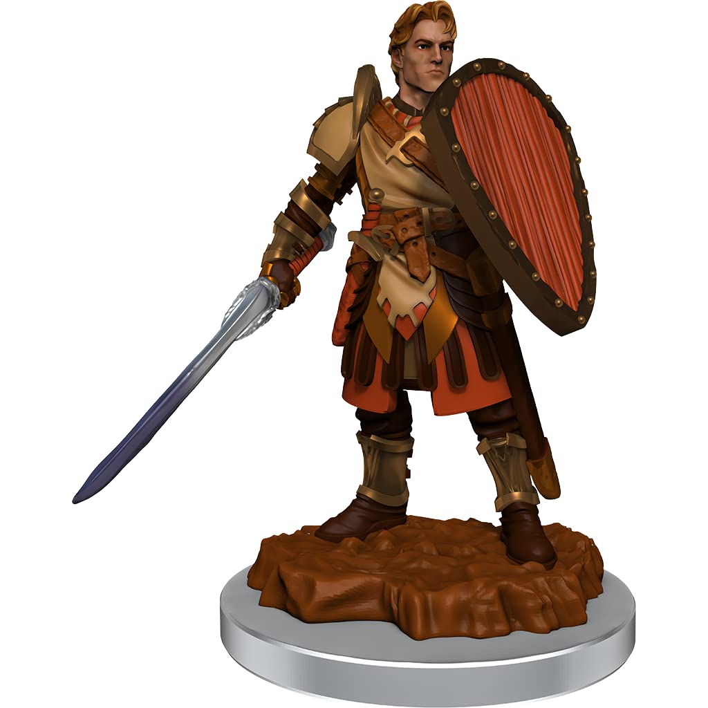 WizKids Nolzur's Marvelous Miniatures: Human Fighter (Unpainted, Ready to Paint)