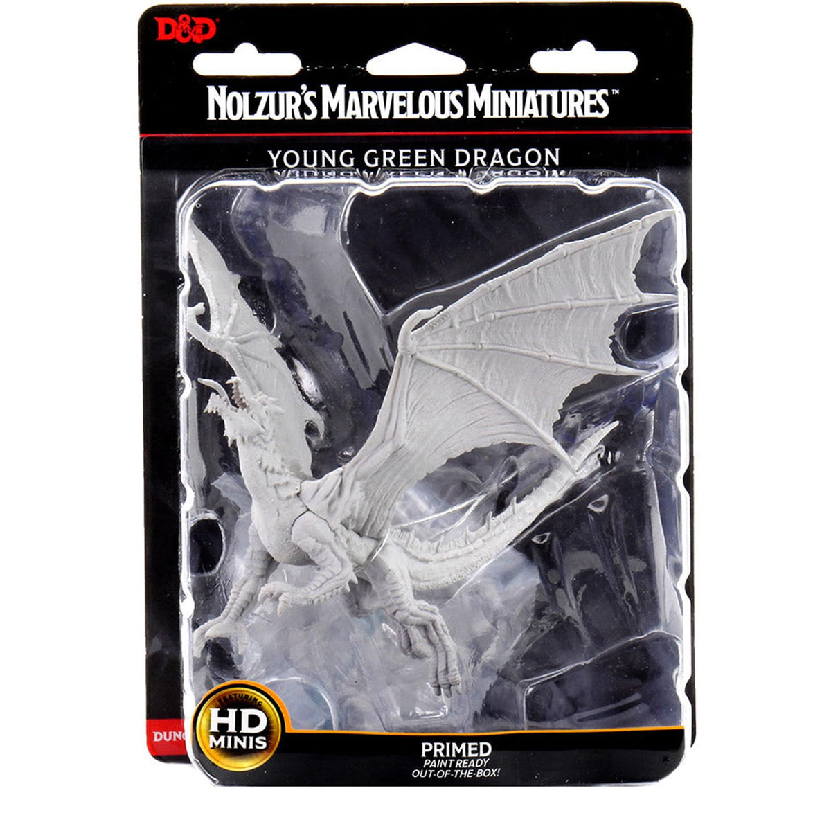 WizKids Nolzur's Marvelous Miniatures: Young Green Dragon – Primed & Ready to Paint