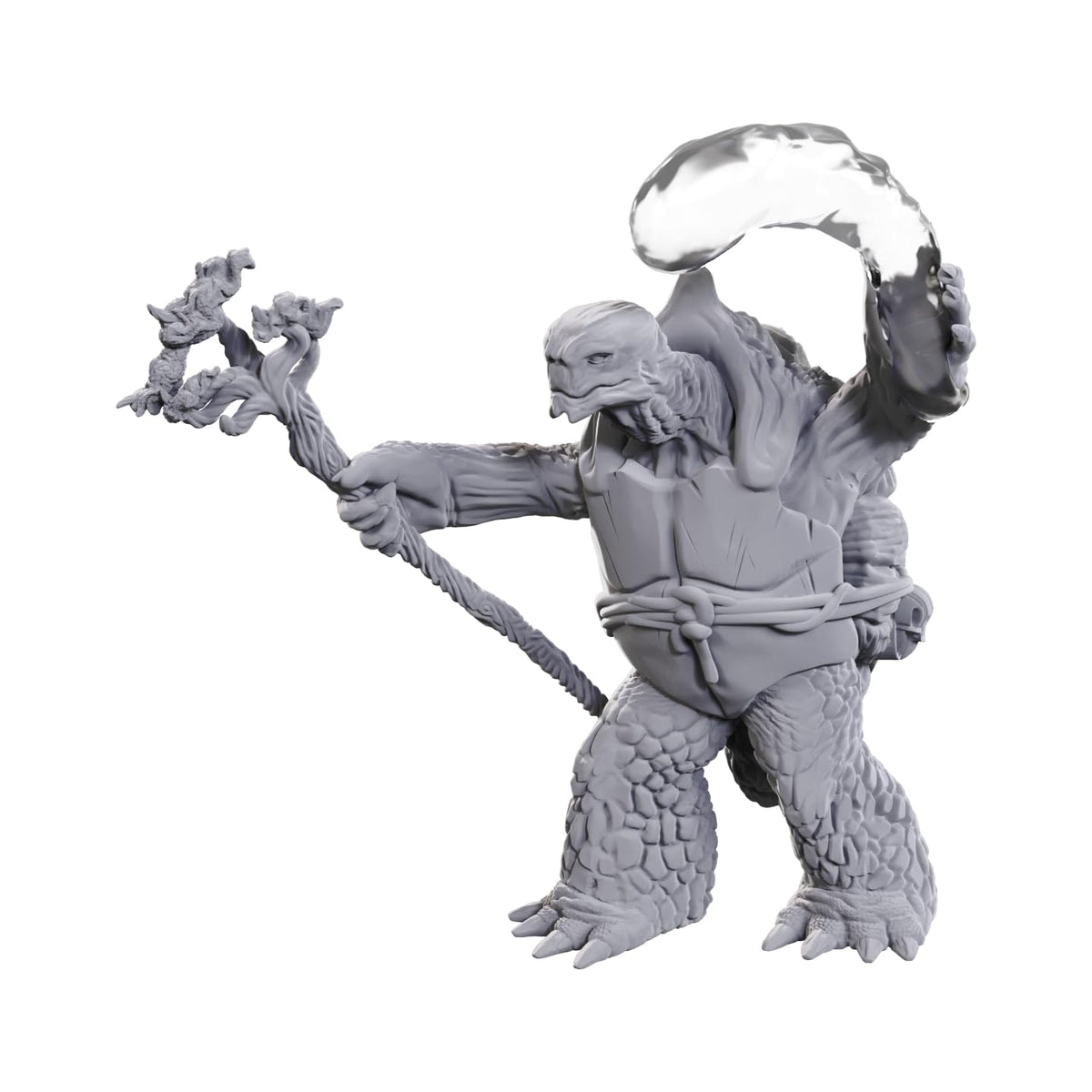 WizKids Nolzur's D&D Tortle Druid & Wild Shape Giant Lizard – Unpainted Miniatures, Wave 24