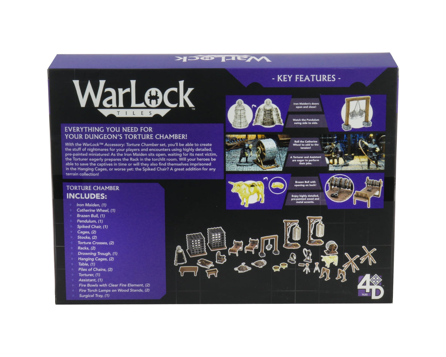 WizKids Warlock Tiles: Torture Chamber Accessory | Immersive Dungeon Props