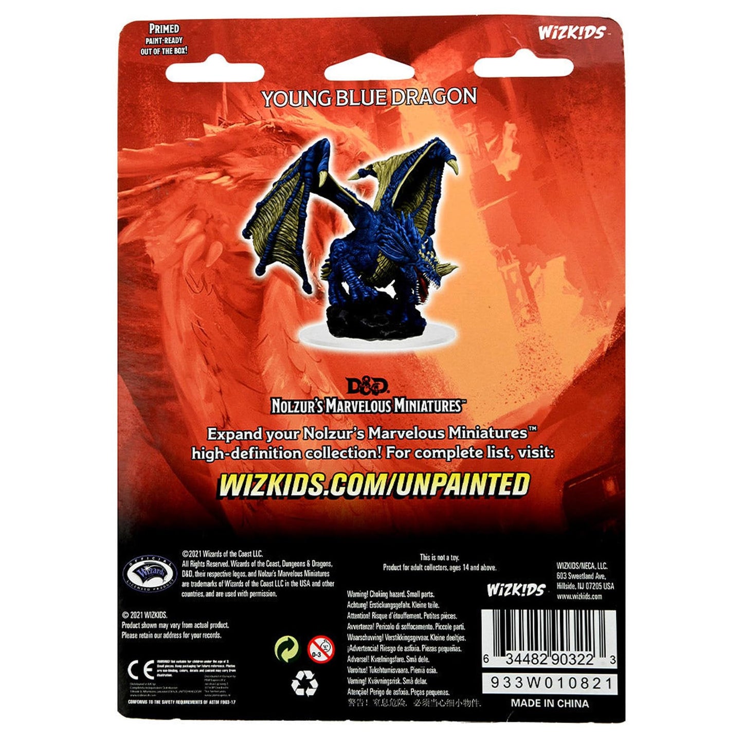 WizKids WizKid D&D Nolzur's Marvelous Unpainted Miniatures W15: Young Blue Dragon - Pre-Primed & Ready to Paint
