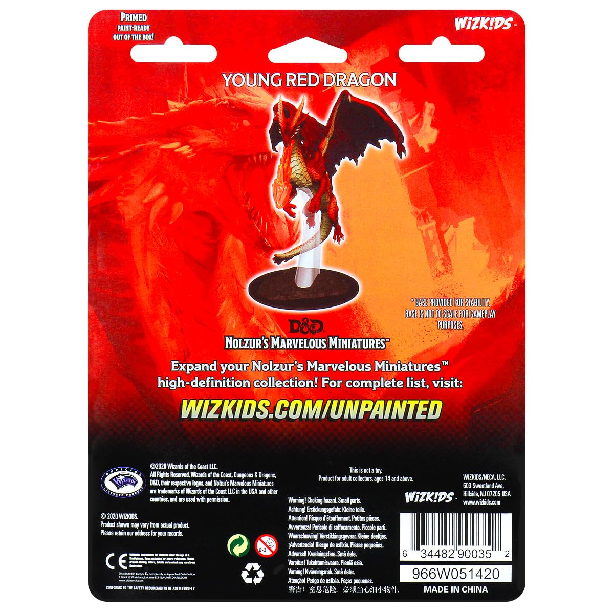 WizKids Nolzur's Marvelous Miniatures: Young Red Dragon – Paint-Ready D&D Miniature