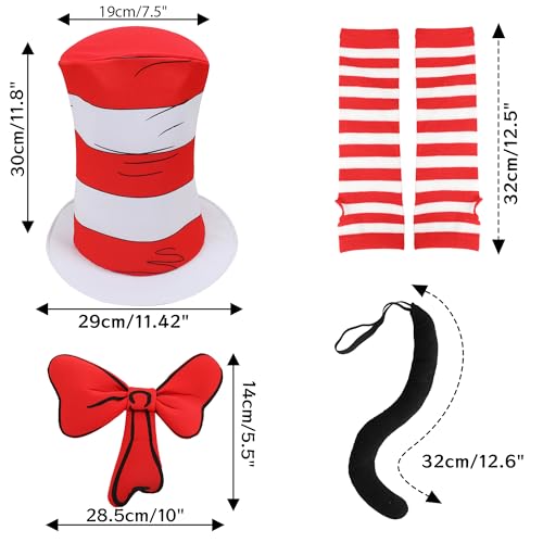 Wizland 5pcs Kid Cat Hat Kit for Read Book Day – Dress Up Accessories