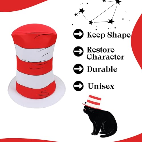 Wizland 5pcs Kid Cat Hat Kit for Read Book Day – Dress Up Accessories