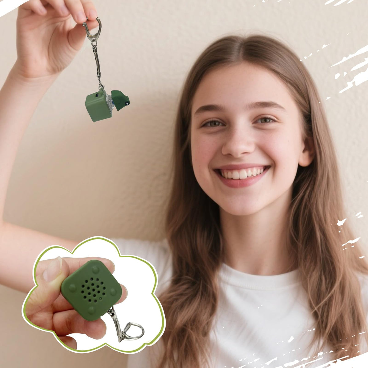 WJOVK Frog Croaking Fidget Toy – USB-C Rechargeable Keychain with Colorful Lights