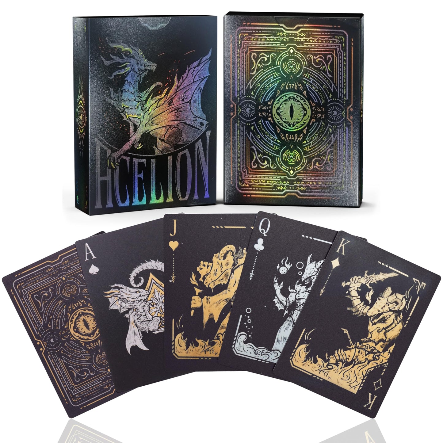 WJPC Easy Shuffling Plastic Waterproof Dragon Playing Cards – Black Dragon Poker Deck for Game Night