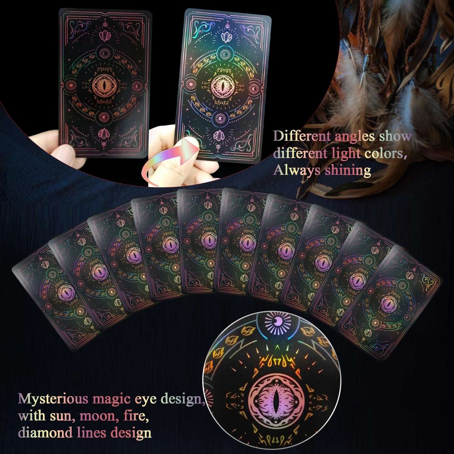 WJPC Rose Gold Edge Foil Tarot Card Decks Set with Guidebook & Gift Box – For Beginners to Experts