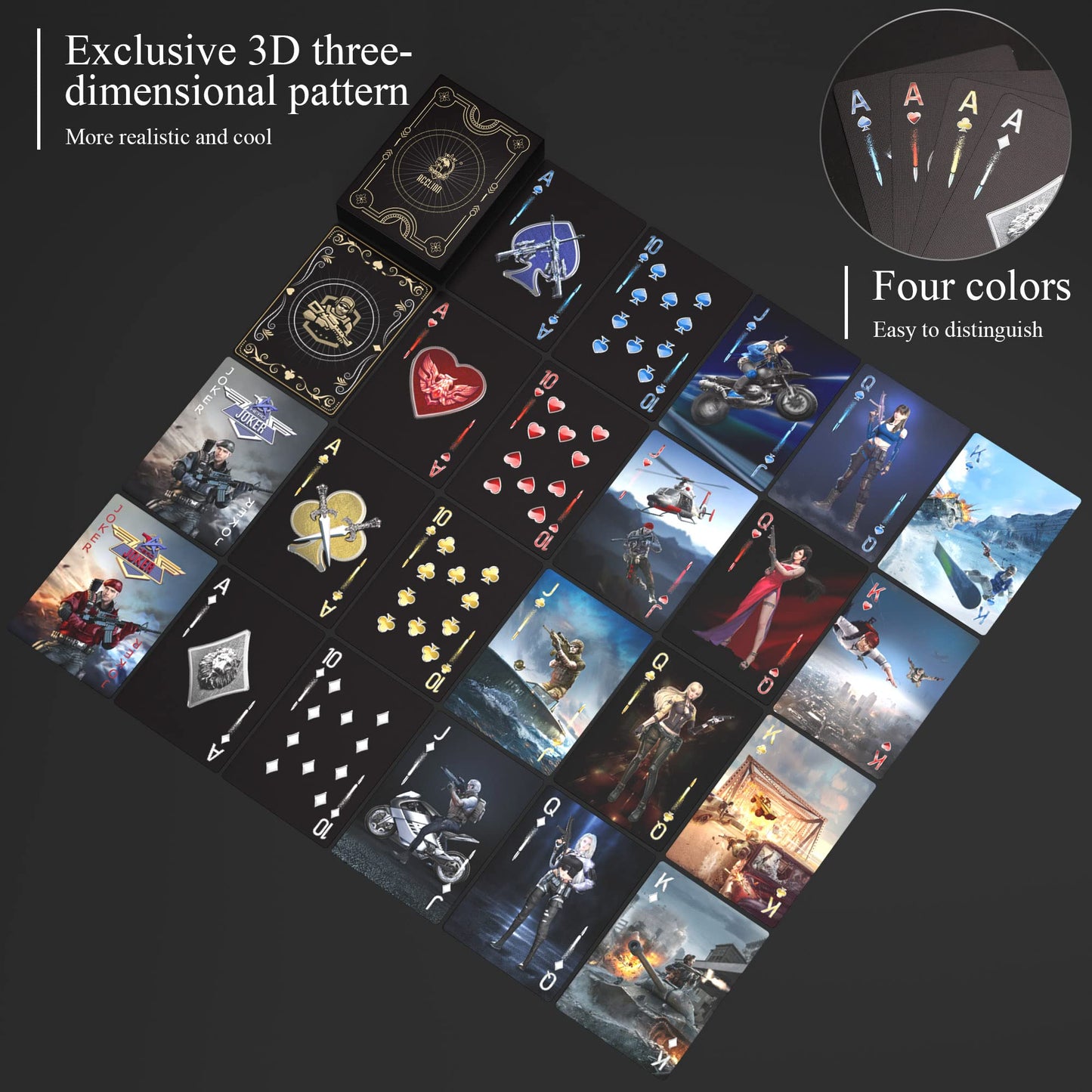 WJPC Warrior Playing Cards – 54-Card Deck with Gift Box (Indoor & Outdoor)