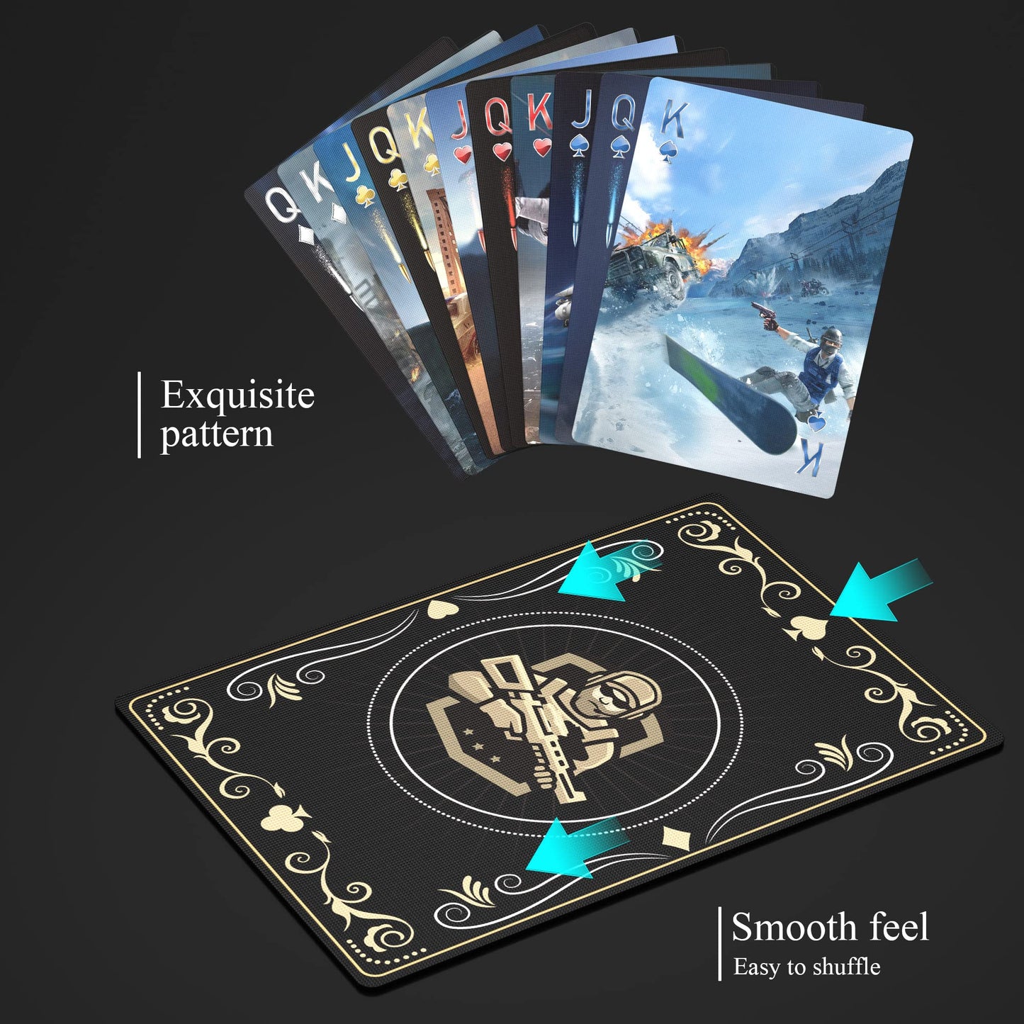 WJPC Warrior Playing Cards – 54-Card Deck with Gift Box (Indoor & Outdoor)
