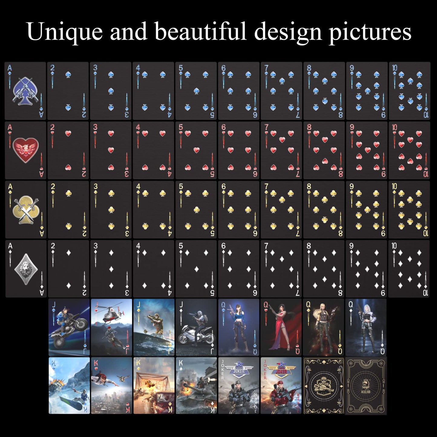 WJPC Warrior Playing Cards – 54-Card Deck with Gift Box (Indoor & Outdoor)