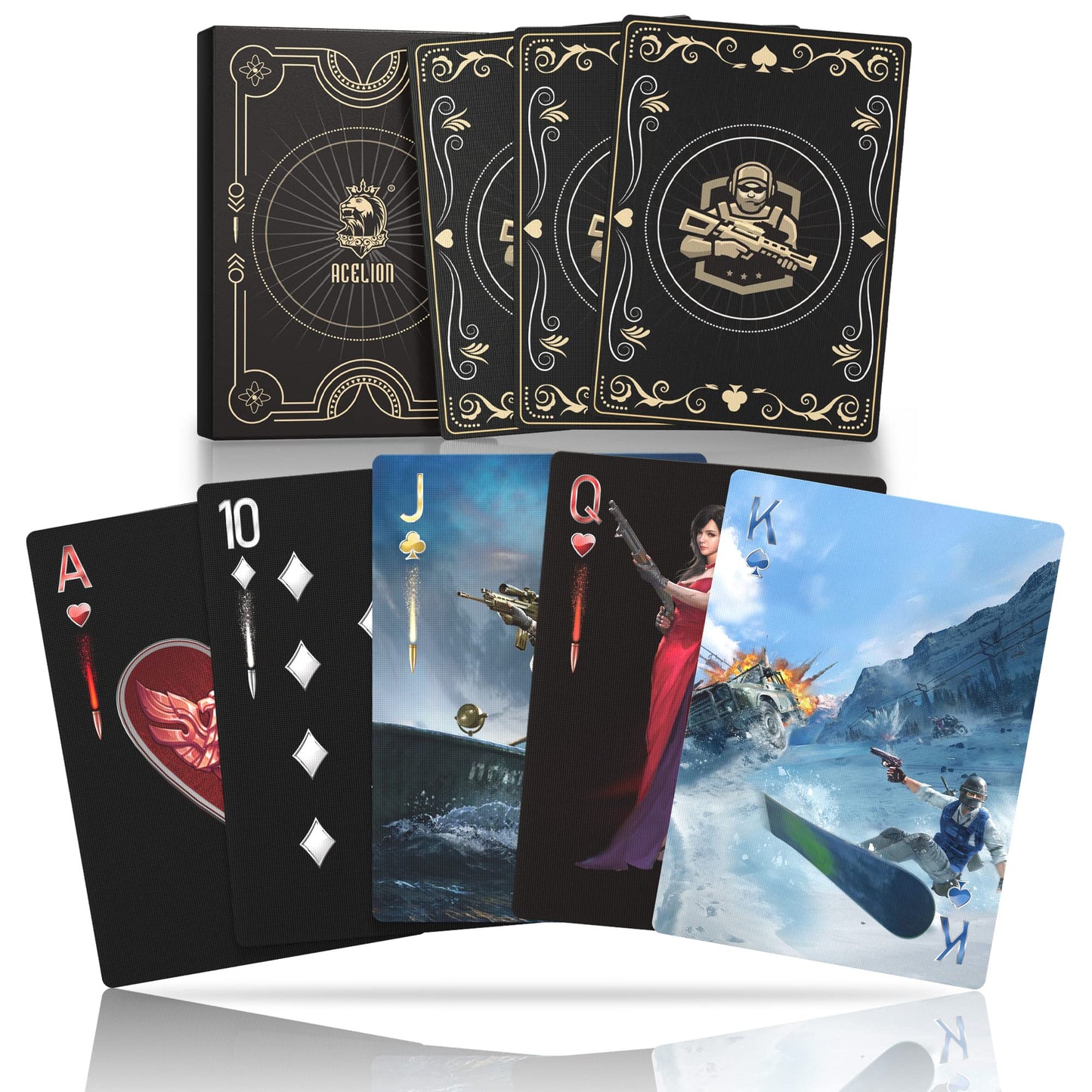 WJPC Warrior Playing Cards – 54-Card Deck with Gift Box (Indoor & Outdoor)