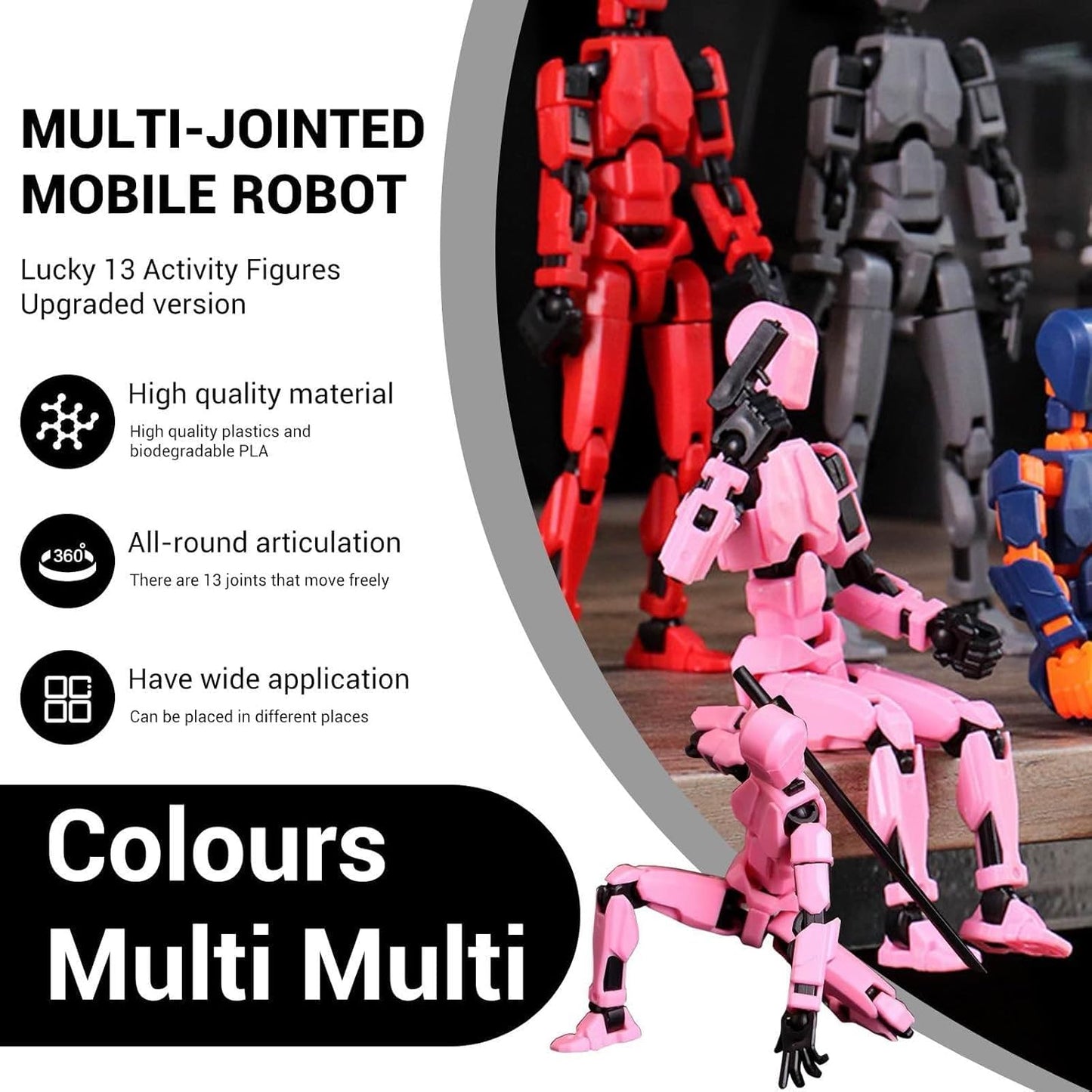 WKSBBTS 6 Pack T13 Action Figures Updated Assembly – Titan 13 & Nova 13 Robot Toy