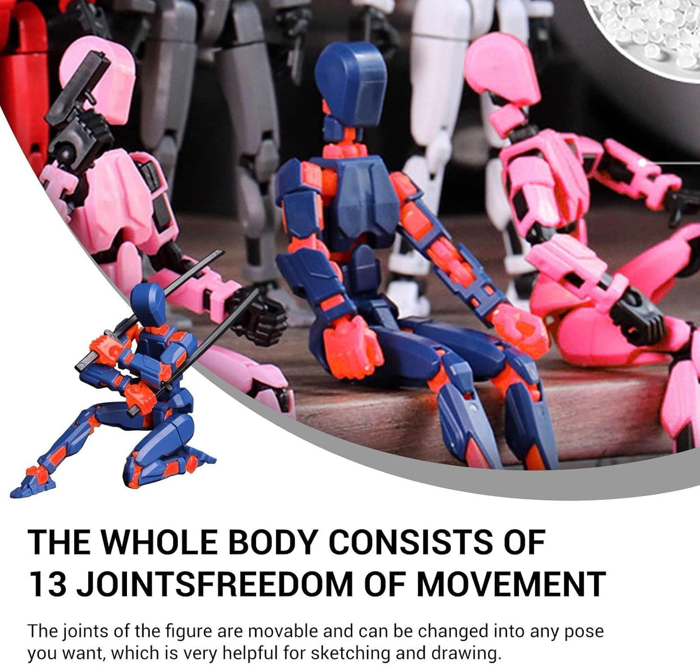 WKSBBTS 6 Pack T13 Action Figures Updated Assembly – Titan 13 & Nova 13 Robot Toy