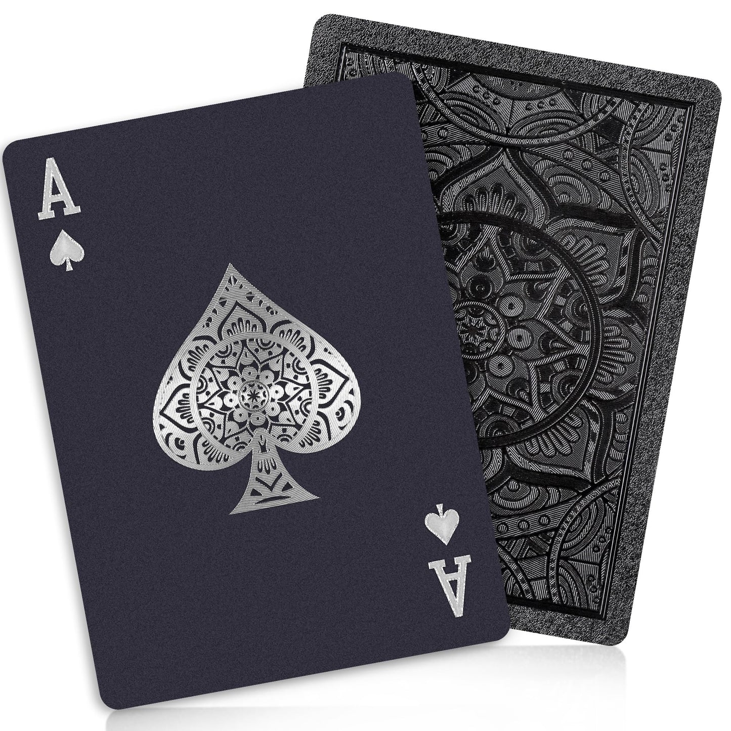 Wkchxd Playing Cards 12 Pack – Waterproof Black Plastic Cards with Mandala Design