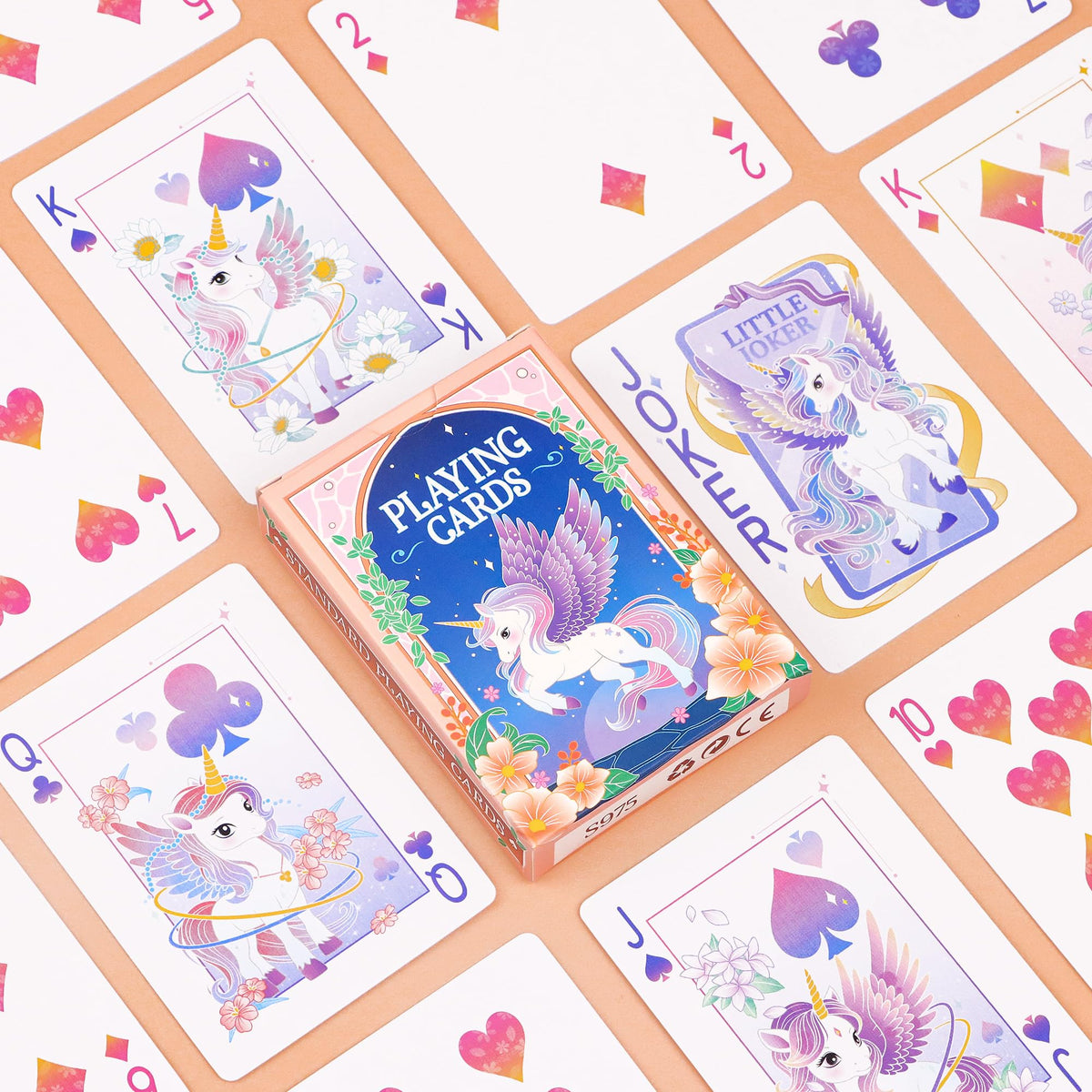 Wkchxd Unicorn Playing Cards – Premium 52-Card Deck for Family Game Night