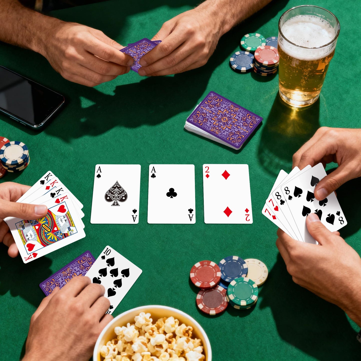 Wkchxd Playing Cards 2 Pack – Premium Decks for Poker, Blackjack, Euchre & More | Blue & Purple