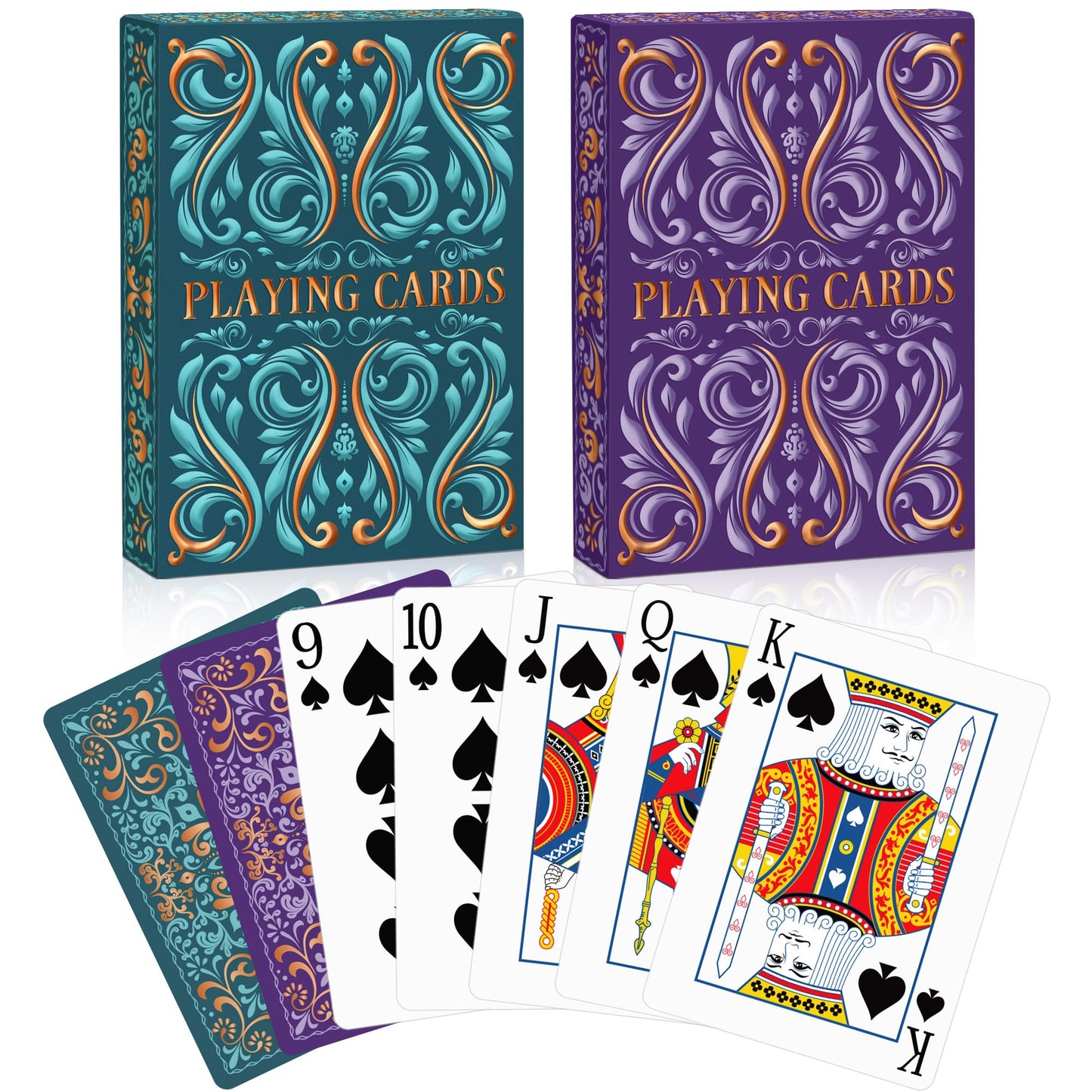 Wkchxd Playing Cards 2 Pack – Premium Decks for Poker, Blackjack, Euchre & More | Blue & Purple
