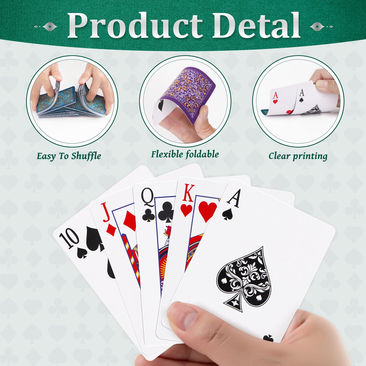 Wkchxd Playing Cards 2 Pack – Premium Decks for Poker, Blackjack, Euchre & More | Blue & Purple