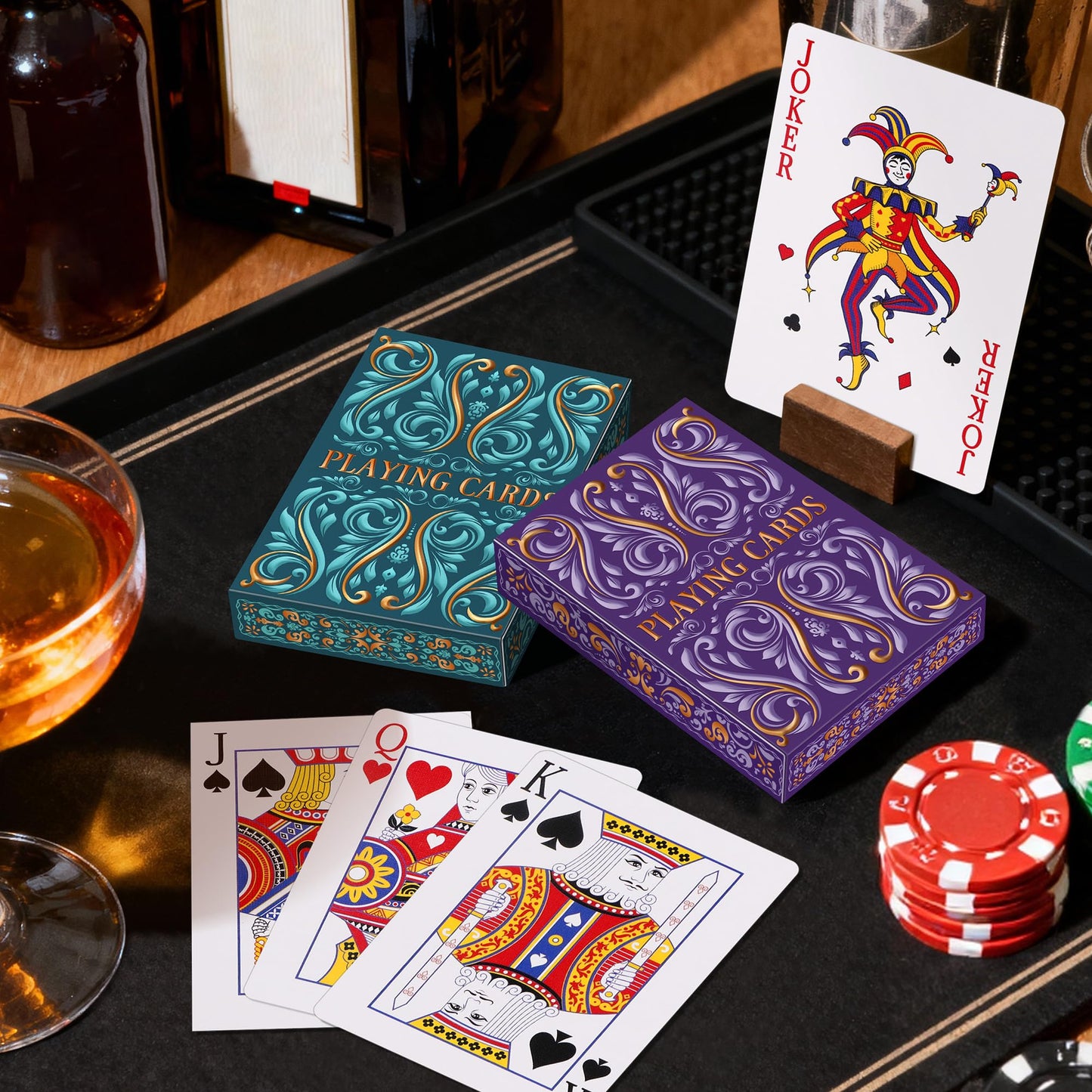 Wkchxd Playing Cards 2 Pack – Premium Decks for Poker, Blackjack, Euchre & More | Blue & Purple