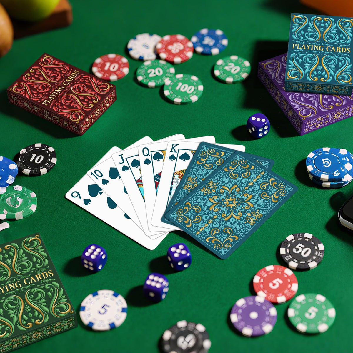 Wkchxd Playing Cards 6 Pack — Durable Poker-Size Decks in 6 Colors for Family Game Night