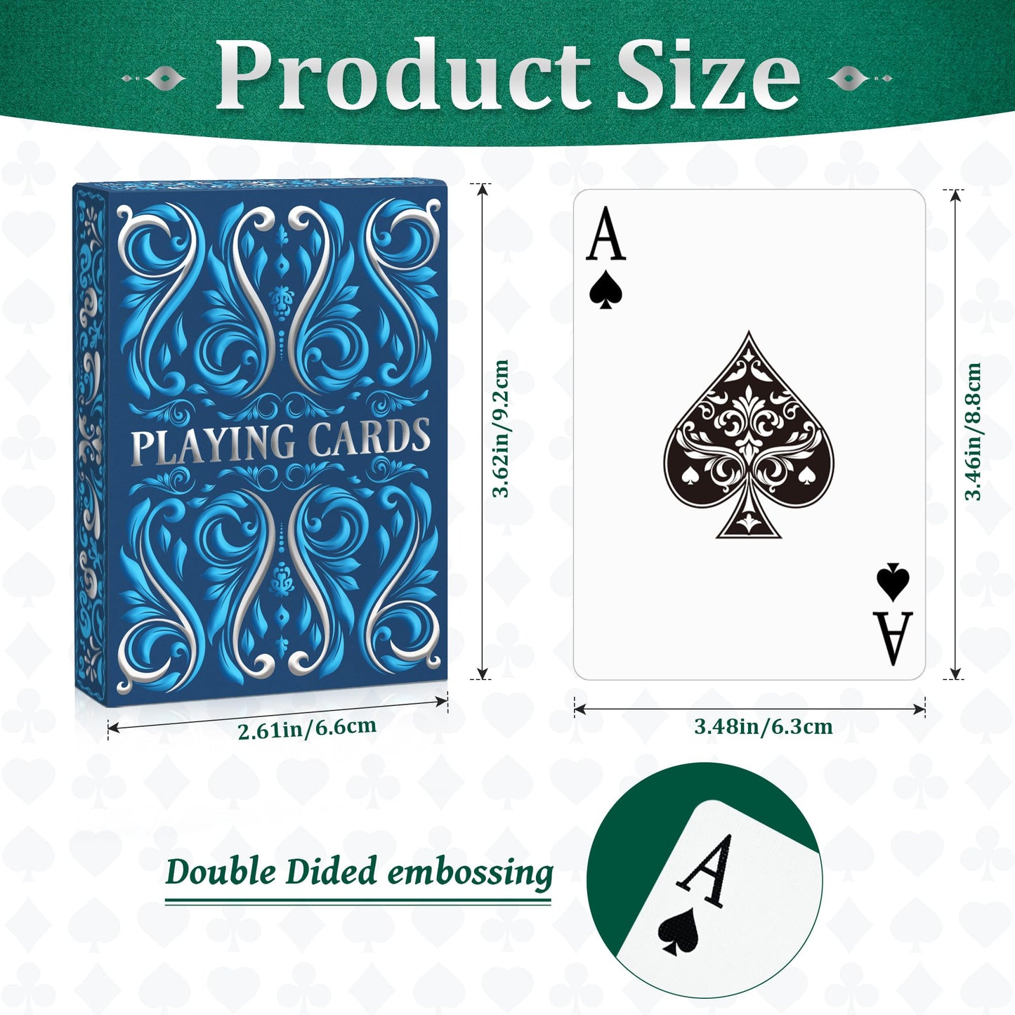 Wkchxd Playing Cards 2 Pack – Premium Decks for Poker, Blackjack & Family Game Night (Navy Blue & Pink)