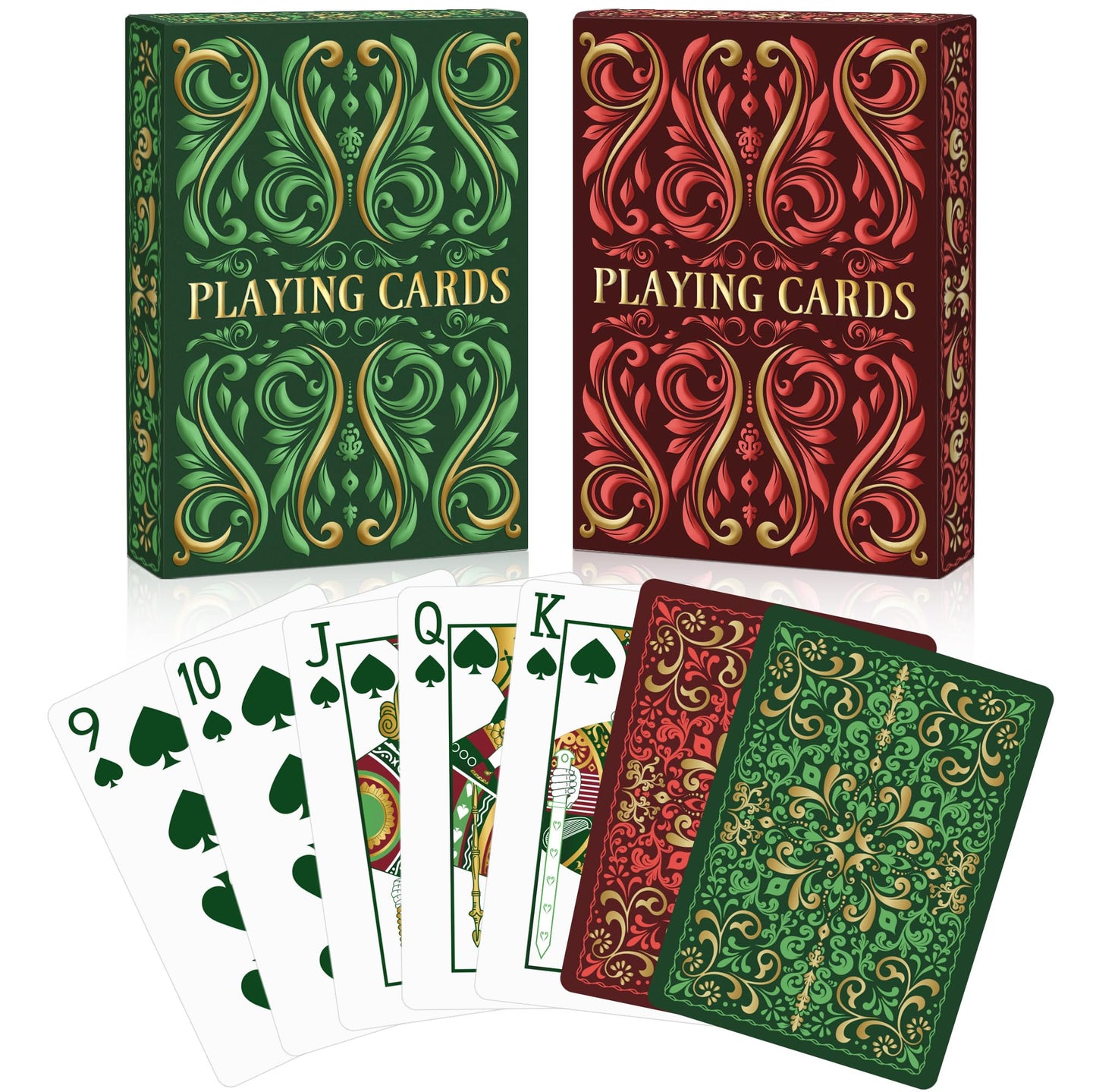 Wkchxd Playing Cards 2-Pack – Premium Green & Red Decks for Poker & Party Games