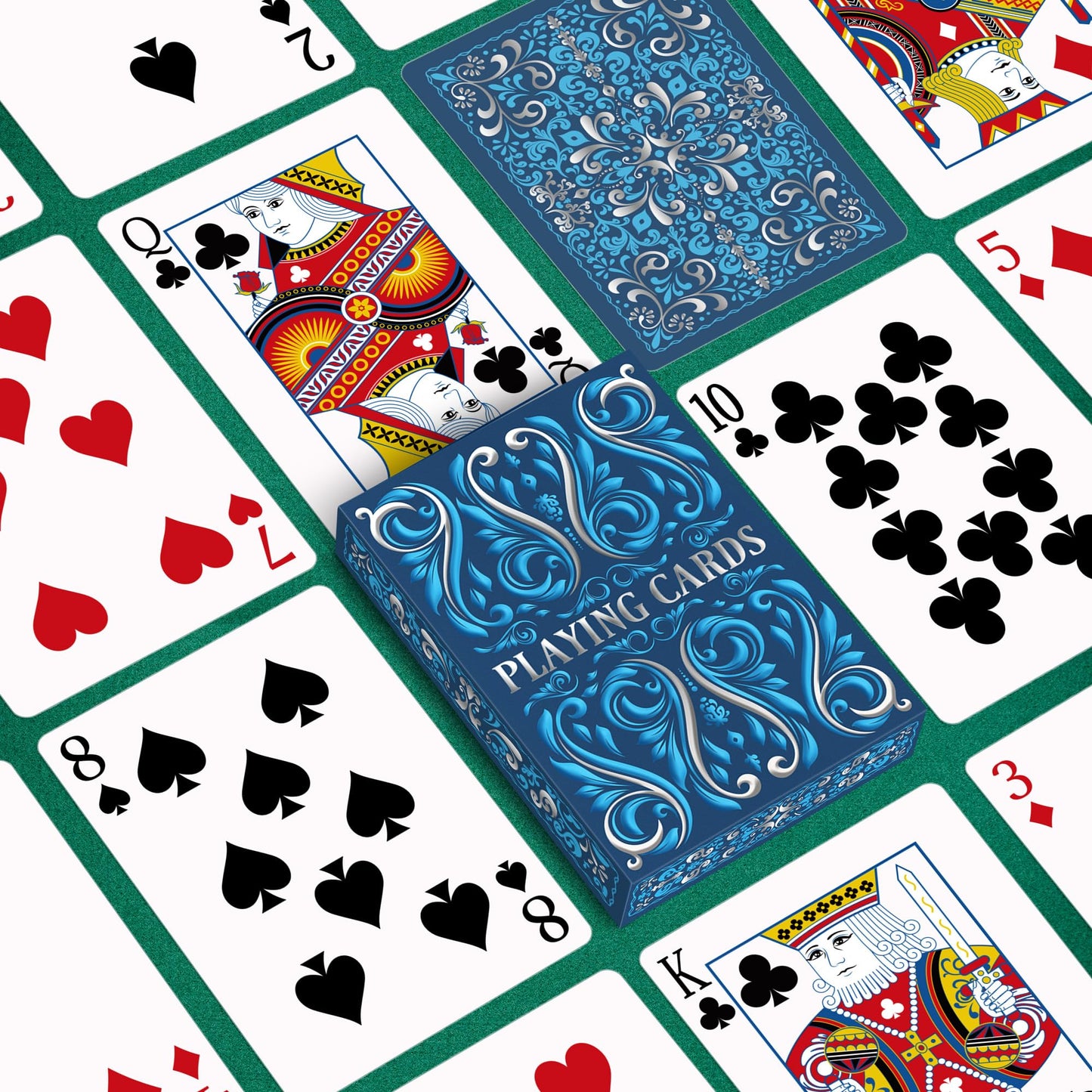 Wkchxd Playing Cards 2 Pack – Premium Decks for Poker, Blackjack & Family Game Night (Navy Blue & Pink)