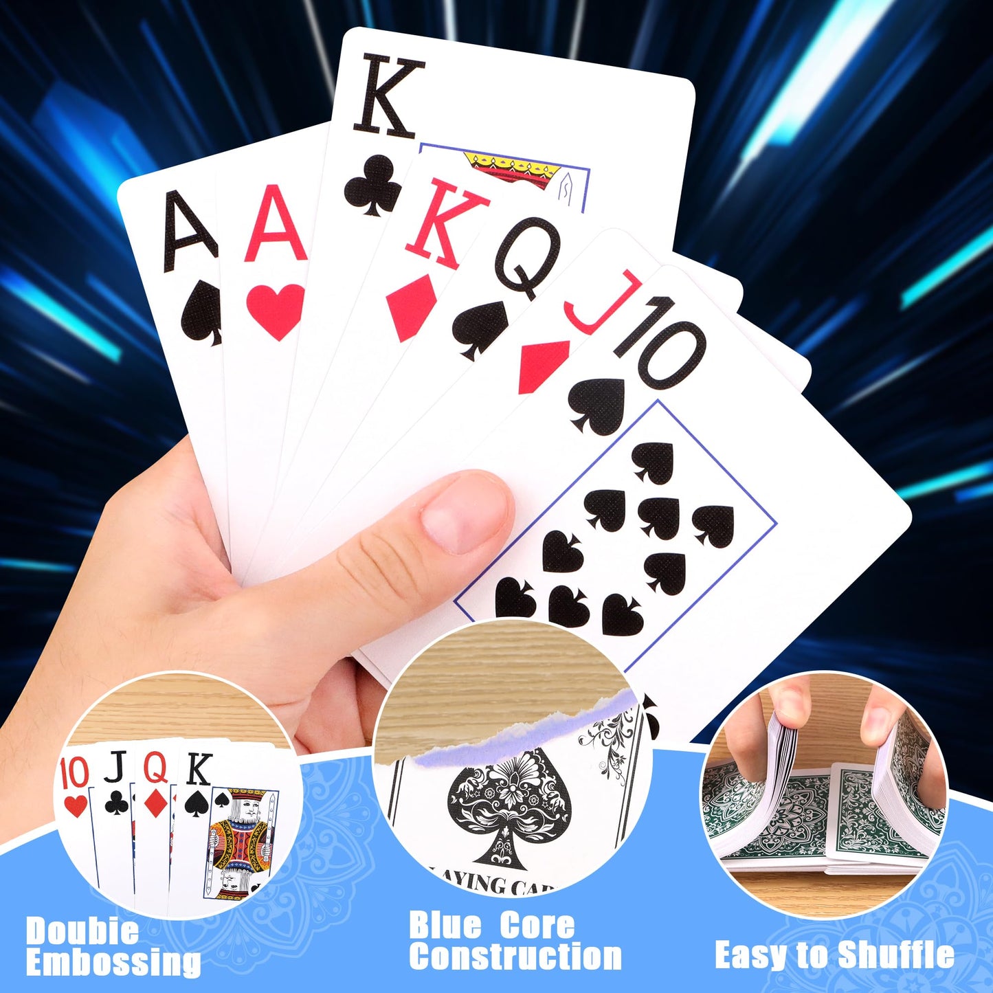 Wkchxd Playing Cards – Jumbo Poker Size, Large-Print Green & Purple Decks