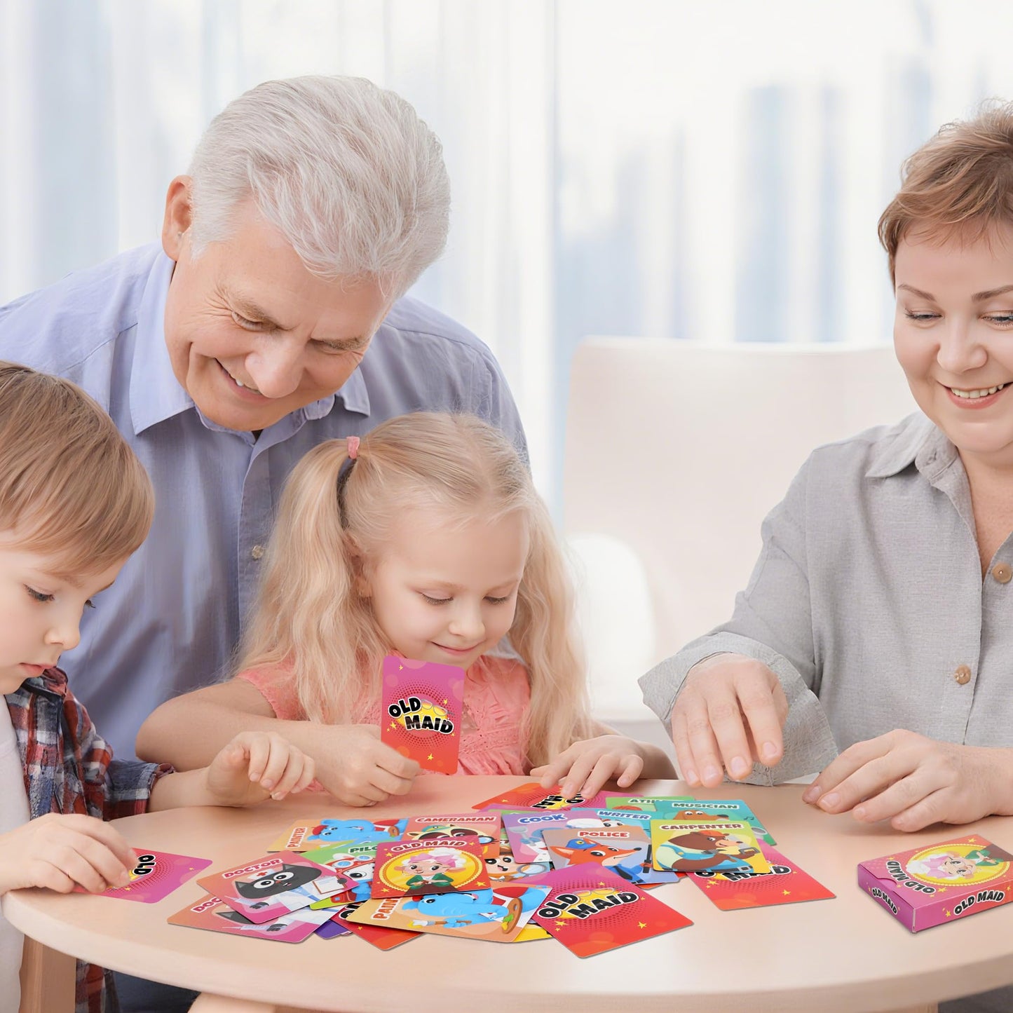 Wkchxd Go Fish & Old Maid Card Games – 4 Pack for Kids 4-8, Family & Travel Fun