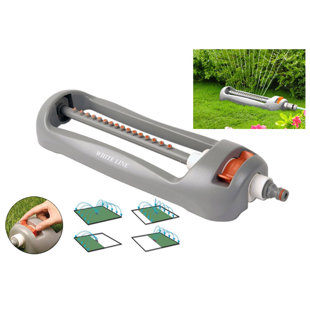 Compact Oscillating Sprinkler White Line
