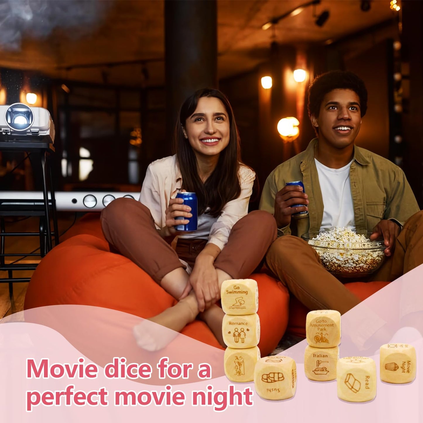 WLHAG Date Night Dice Set — 8-Piece Wooden Couple’s Gift