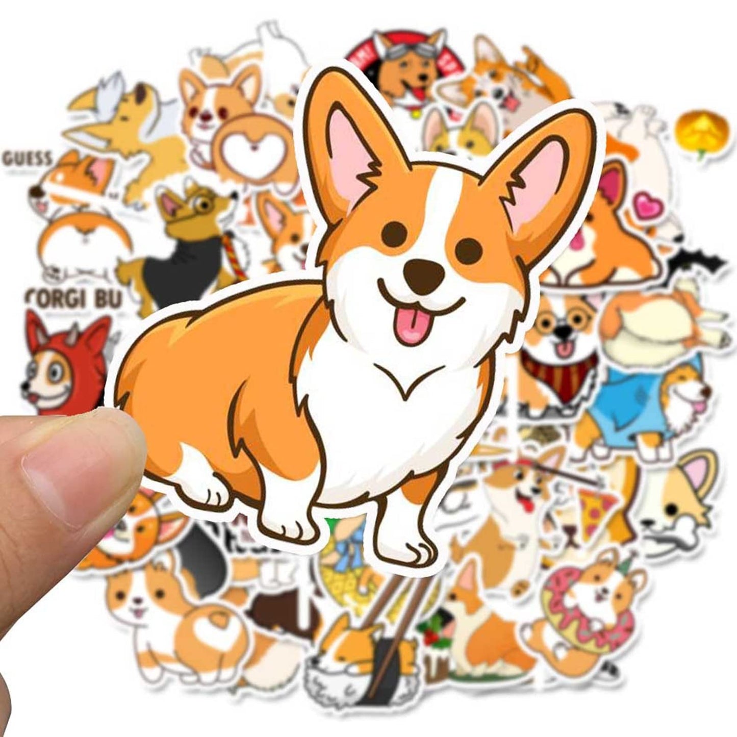 WLJIAO Welsh Corgi Dog Stickers – 50Pcs Waterproof Vinyl Decals for Laptops, Water Bottles & More