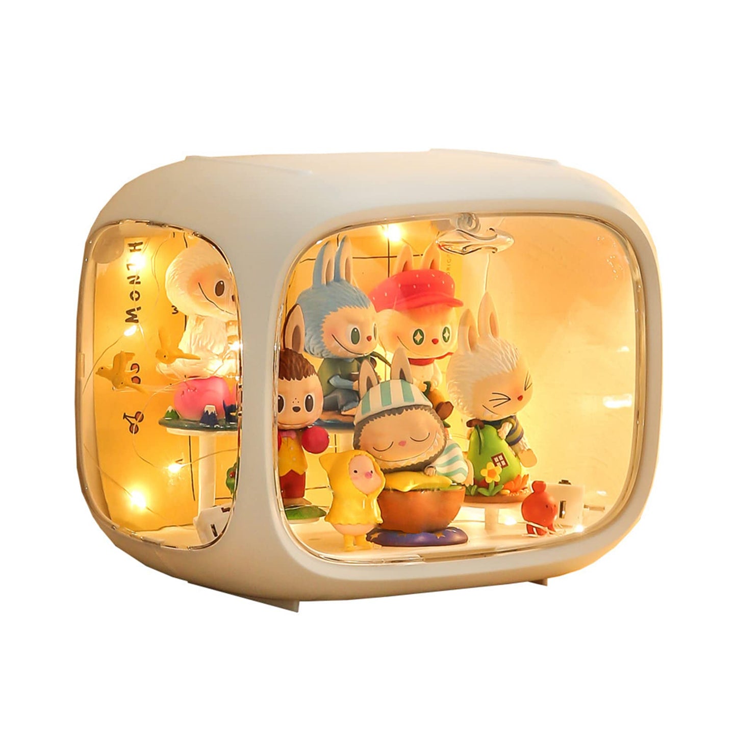 WMM Display Case for Figures with Light – Clear Acrylic Box with Dust and Moisture Proof Door