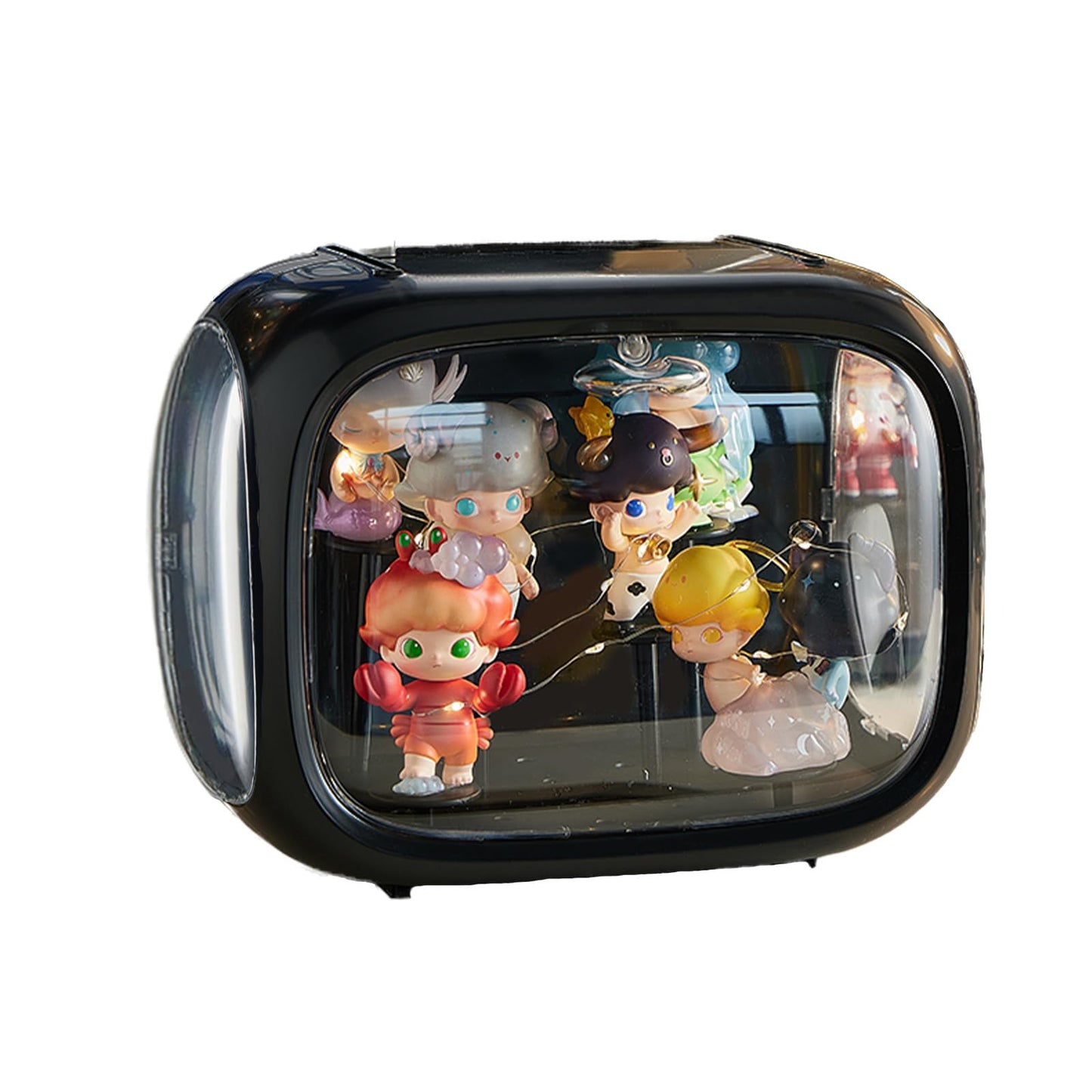 WMM Display Case for Figures with Light – Adjustable Clear Acrylic Box (Dust & Moisture Proof)