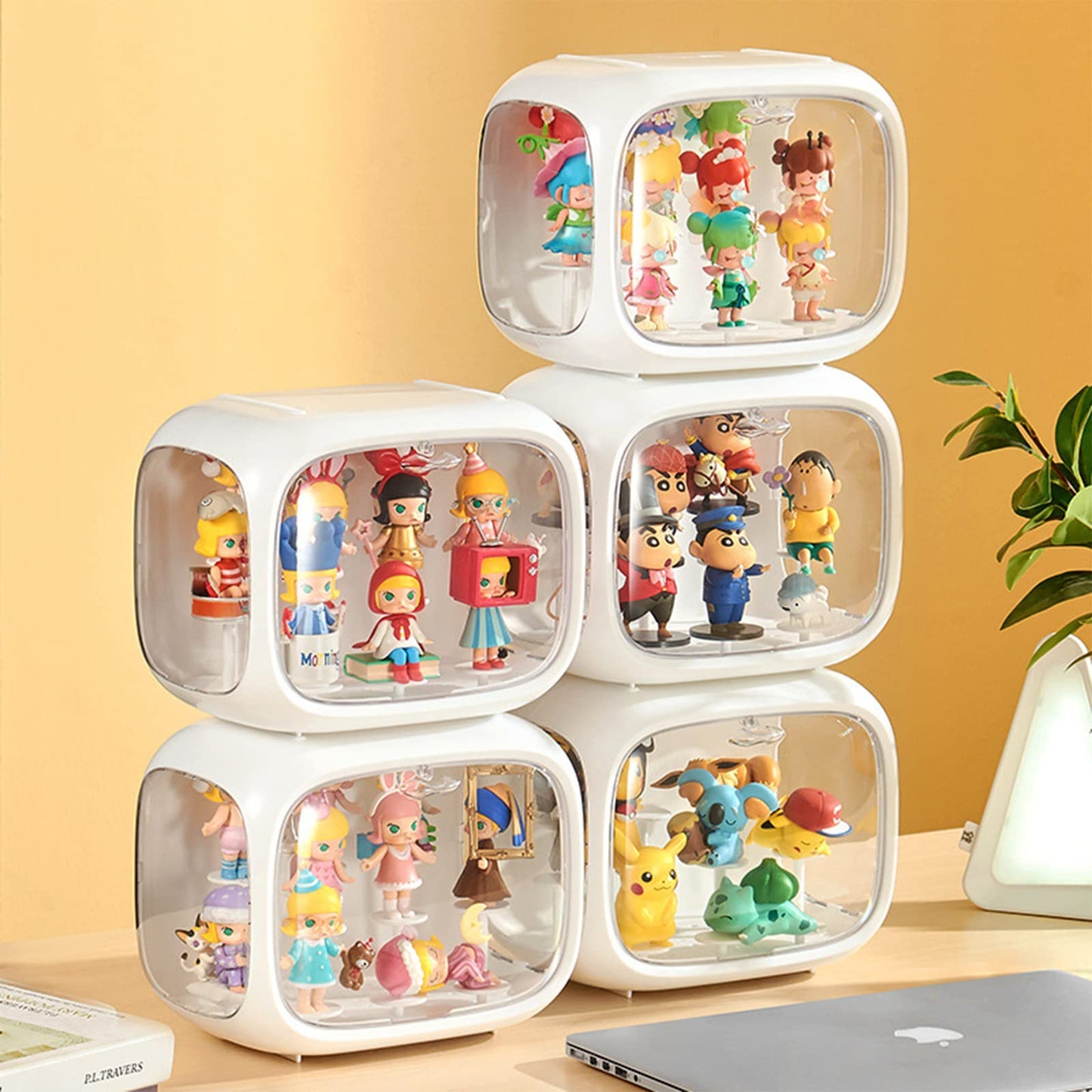 WMM Display Case for Figures with Light – Clear Acrylic Box with Dust and Moisture Proof Door
