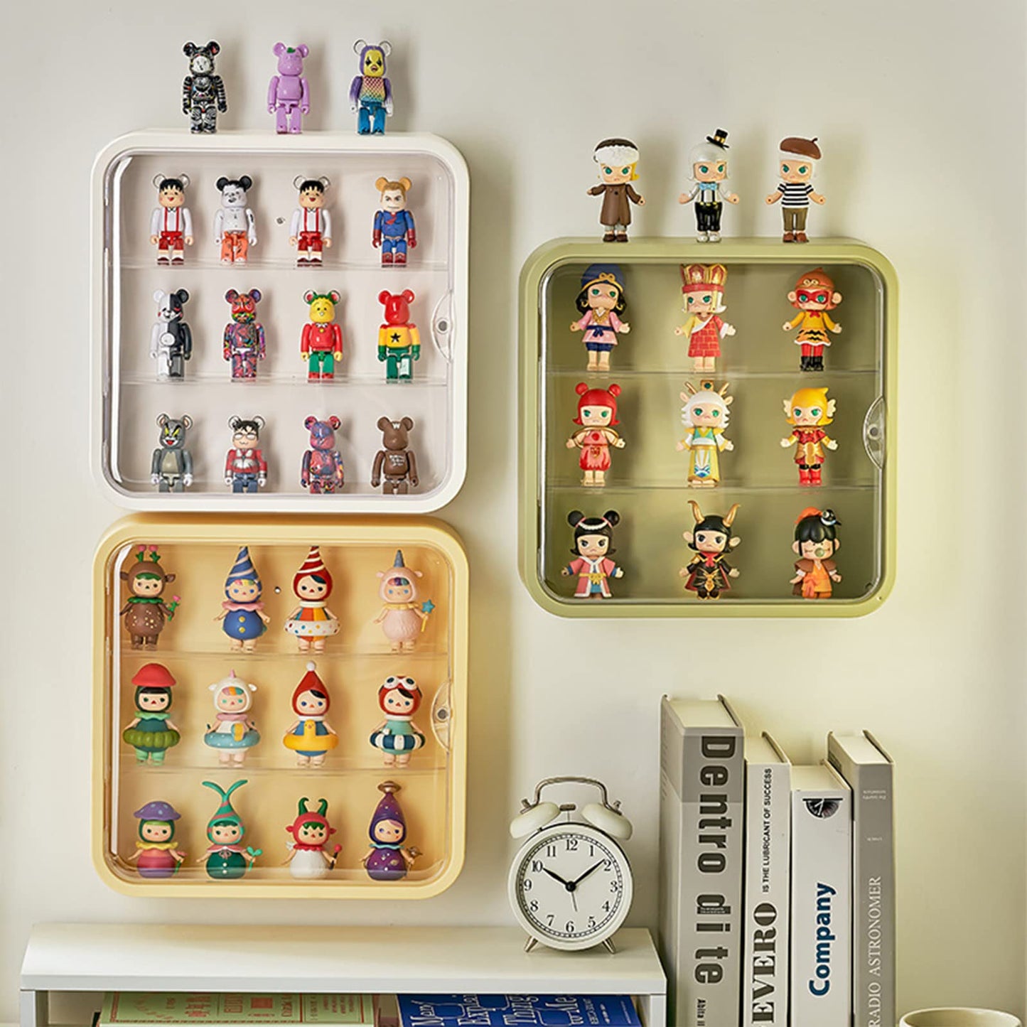 WMM Clear Display Case for Figures – Pink Wall-Mounted, Dust- and Moisture-Proof Display Box