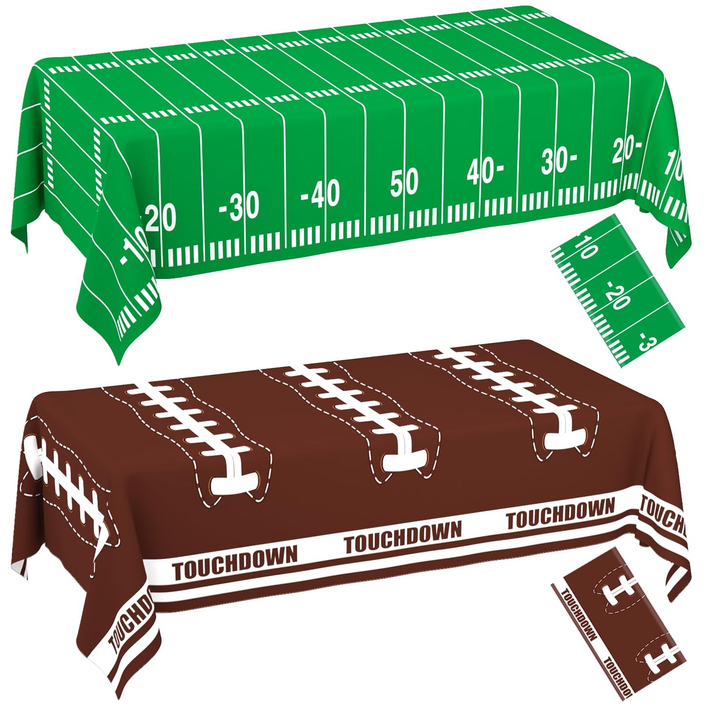 WNINK 2 Pack Football Tablecloth – Disposable 54x108 in Table Cover for Football Parties