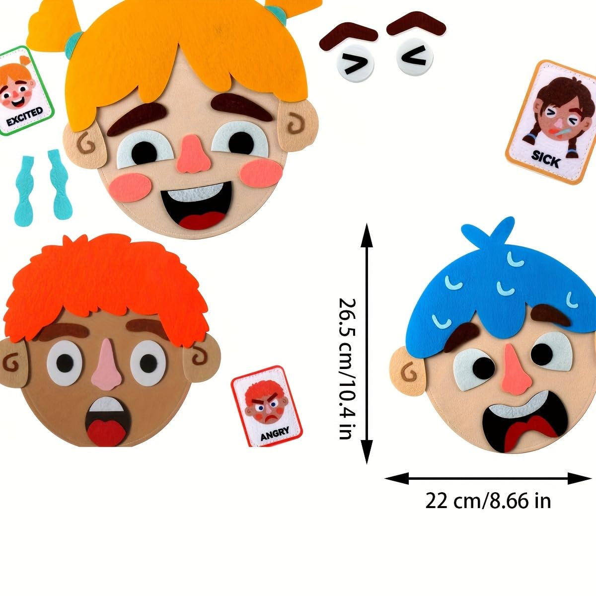 WOBOX 83-Pcs Felt Expression Face DIY Toy for Kids – Emotional Learning & Creativity