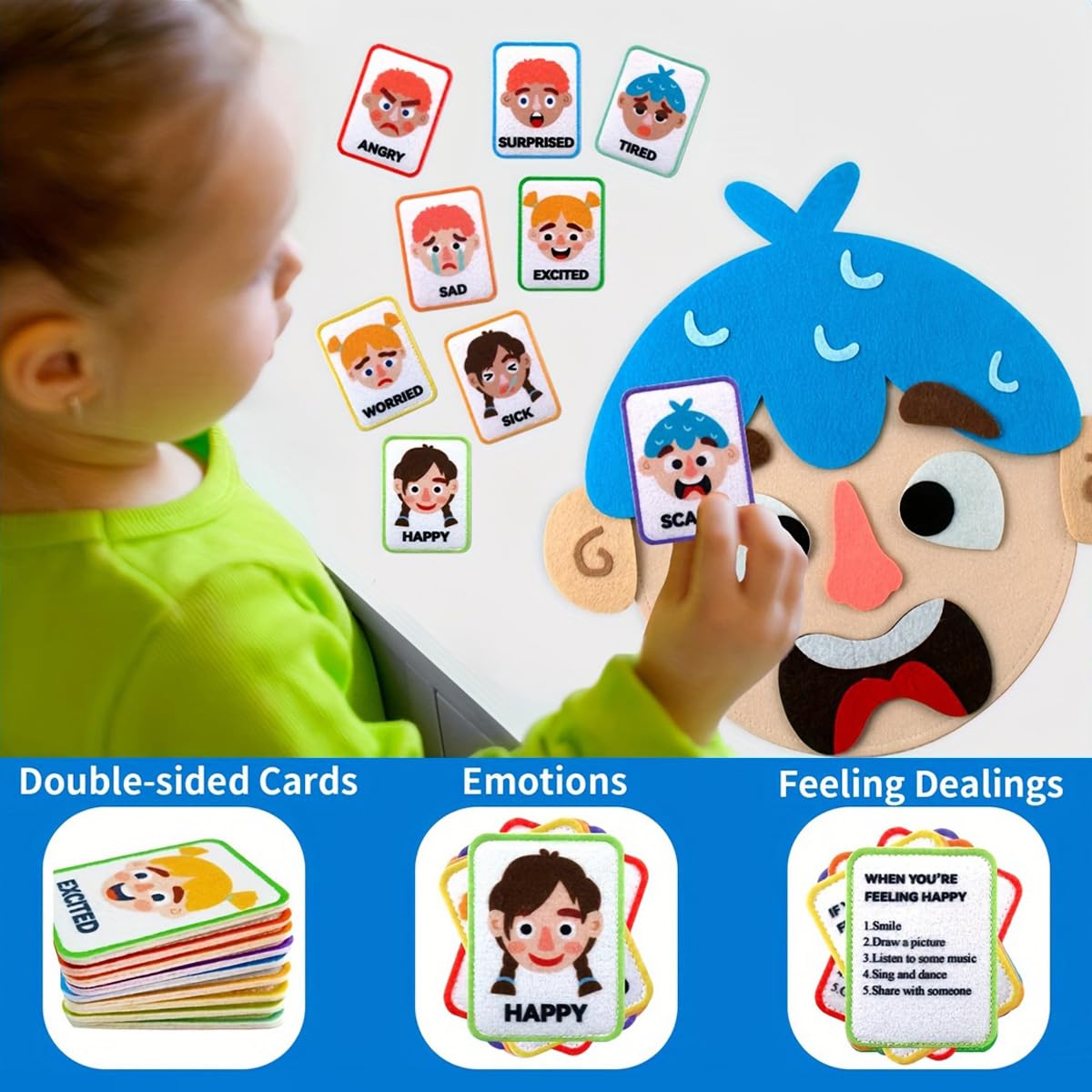 WOBOX 83-Pcs Felt Expression Face DIY Toy for Kids – Emotional Learning & Creativity