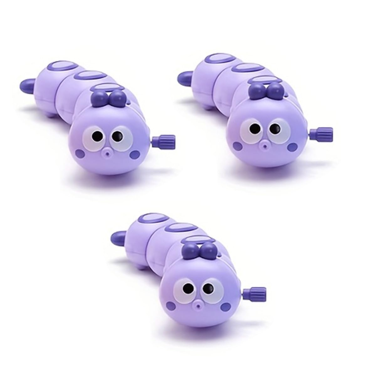 WOBOX 3Pcs Purple Wind-Up Caterpillar Toy – Educational STEM Crawling Insects for Toddlers (Safe, Non-Toxic)