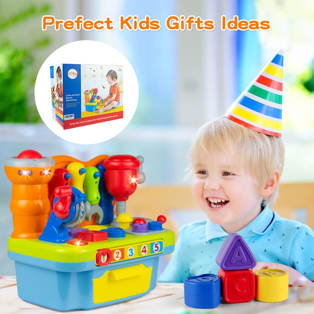 Woby Multifunctional Musical Learning Tool Workbench Toy Set for Kids | Shape Sorter & Pretend Play