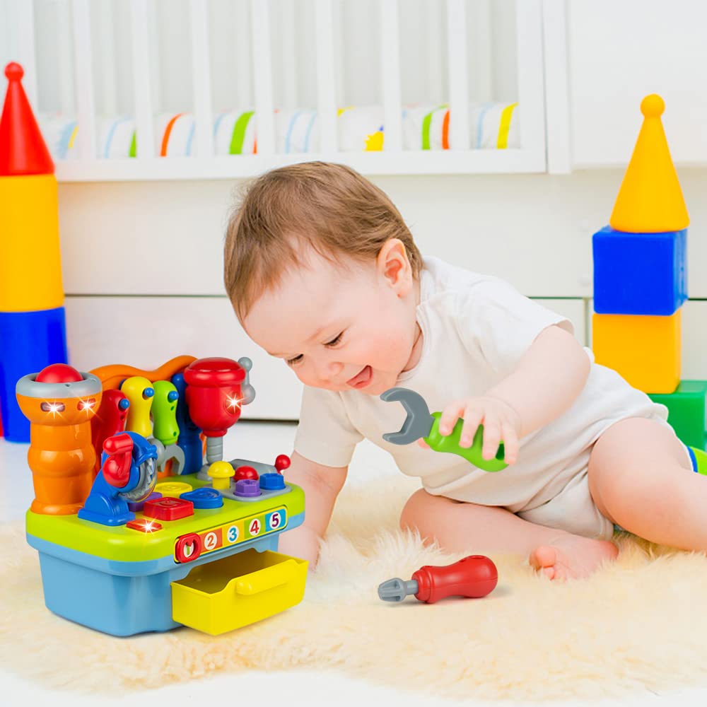 Woby Multifunctional Musical Learning Tool Workbench Toy Set for Kids | Shape Sorter & Pretend Play