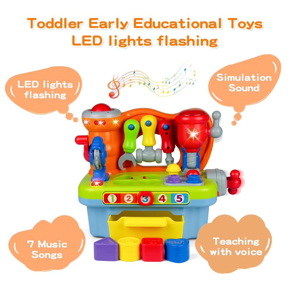 Woby Multifunctional Musical Learning Tool Workbench Toy Set for Kids | Shape Sorter & Pretend Play