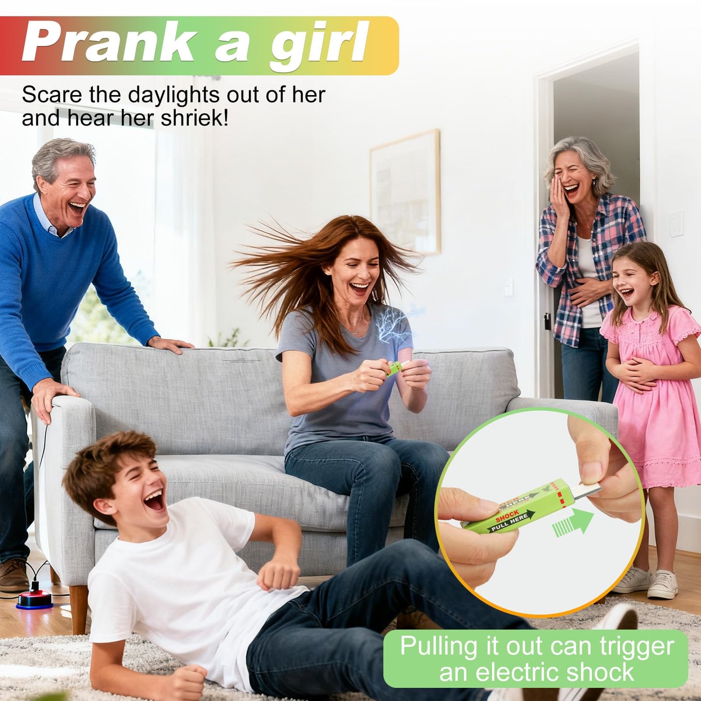 WOCNIB 6-Piece Electric Shock Prank Toy Set — Three Shocking Methods for Party Fun