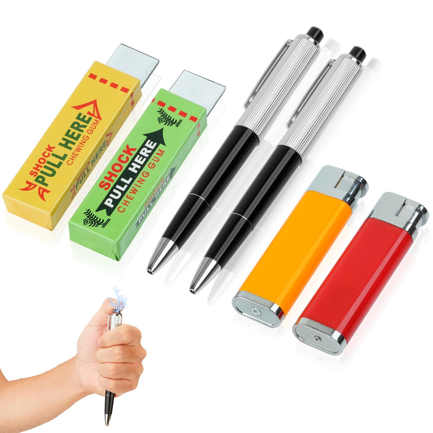 WOCNIB 6-Piece Electric Shock Prank Toy Set — Three Shocking Methods for Party Fun